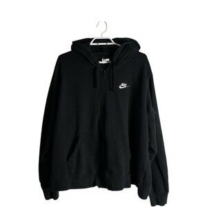 Nike Men's Black Sportswear Club Fleece Full-Zip Hoodie